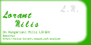 lorant milis business card