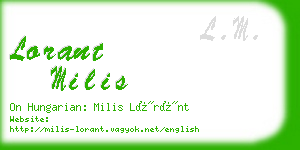 lorant milis business card